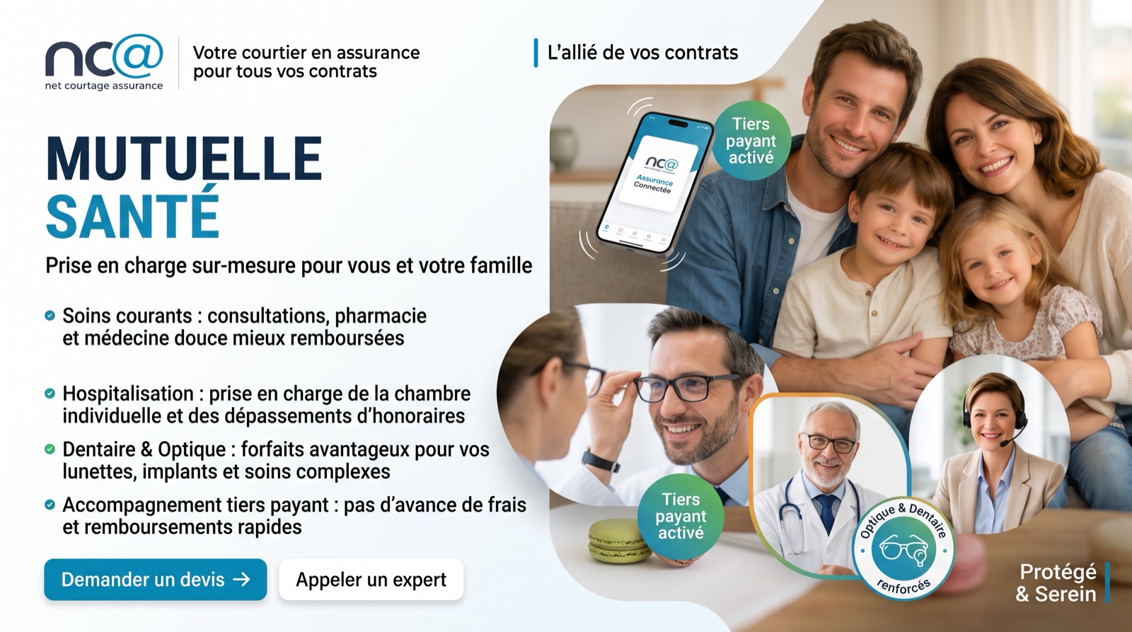 Famille protégée par sa mutuelle santé